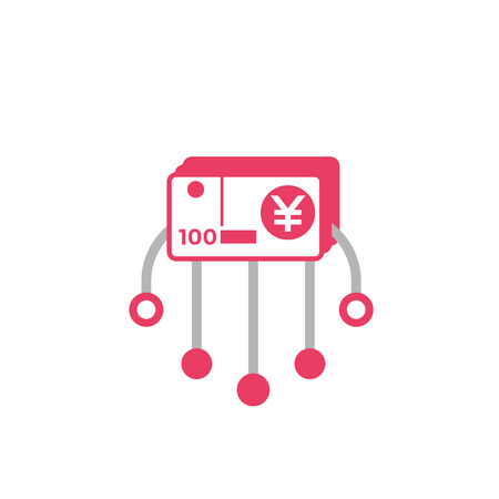 Financial diversification, deposits icon with chinese yuanのイラスト素材