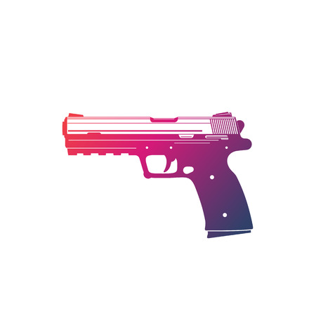 A modern pistol isolated on whiteのイラスト素材