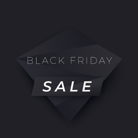 A black friday sale vector banner, geometric dark designのイラスト素材