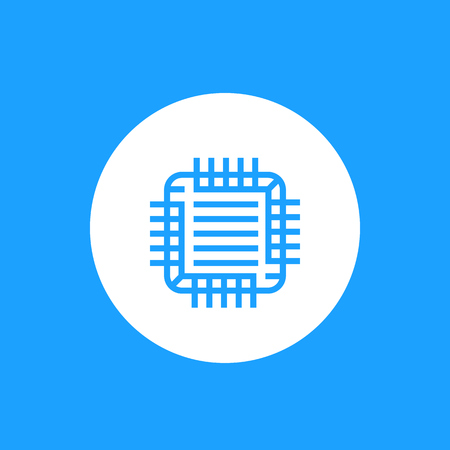 GPU, graphic chipset icon, linear styleのイラスト素材