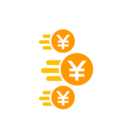 chinese yuan payments, money transfer icon on whiteのイラスト素材