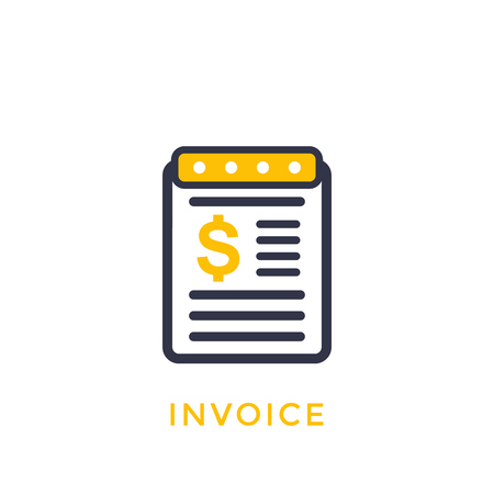 Invoice vector icon on whiteのイラスト素材