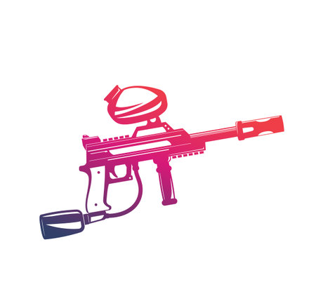 Paintball gun, isolated on white background.のイラスト素材