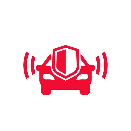 Car alarm system icon on white background.のイラスト素材