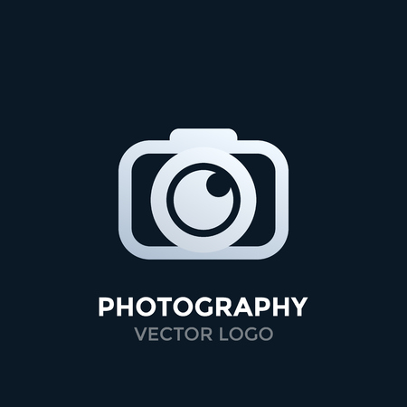 Photography vector icon illustration on dark background.のイラスト素材