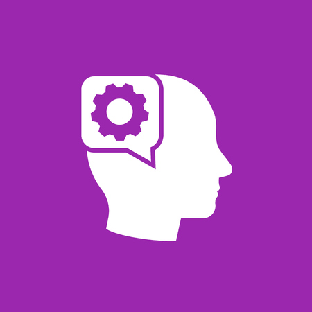 Gear in head, education icon illustration.のイラスト素材
