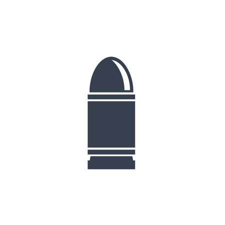 Pistol bullet on white, vector illustration.のイラスト素材