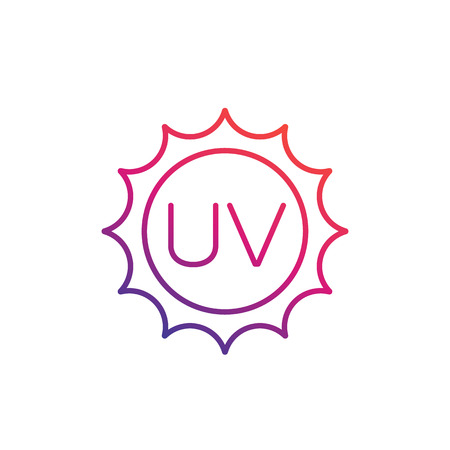 UV radiation, ultraviolet icon, linear illustration.のイラスト素材