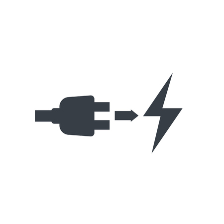Electric plug, electricity icon on white background.のイラスト素材