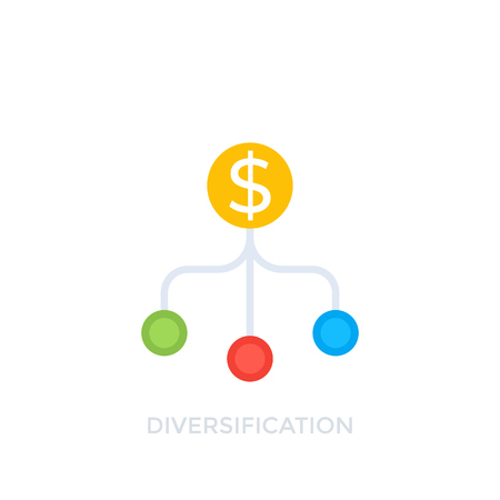 diversification vector icon on whiteのイラスト素材