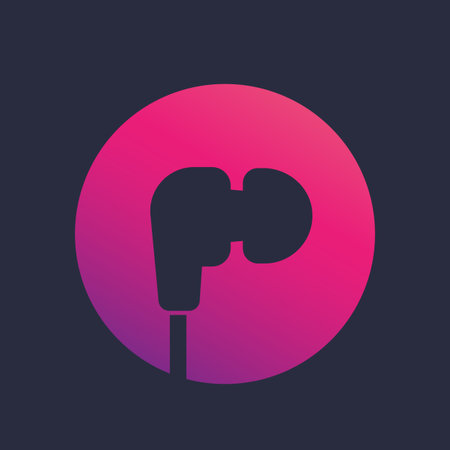 earbud headphones, earphones vector icon