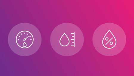Hygrometer, humidity linear iconsのイラスト素材