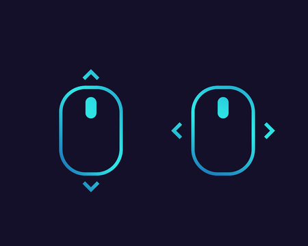 scroll with mouse icons with arrowsのイラスト素材