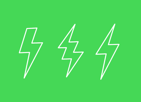 Lightning bolts, vector line iconsのイラスト素材