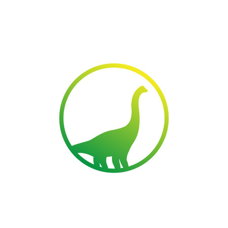 Dinosaur, sauropod vector logo isolated on whiteのイラスト素材