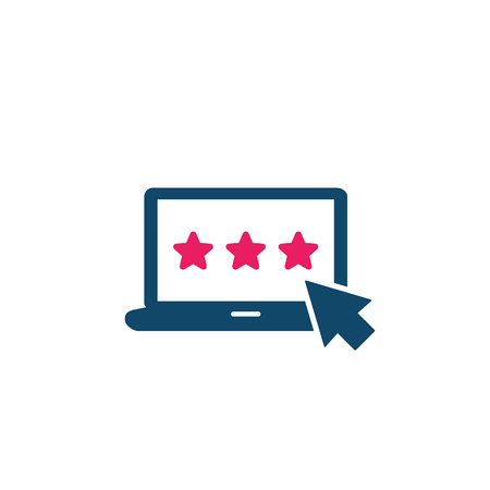 rating, ranking icon with laptopのイラスト素材