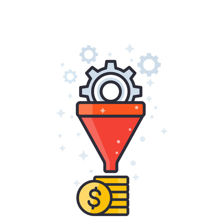 sales funnel vector illustrationのイラスト素材
