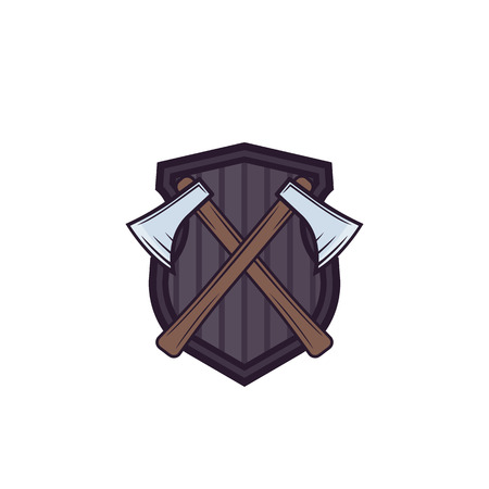 timber industry icon with axesのイラスト素材