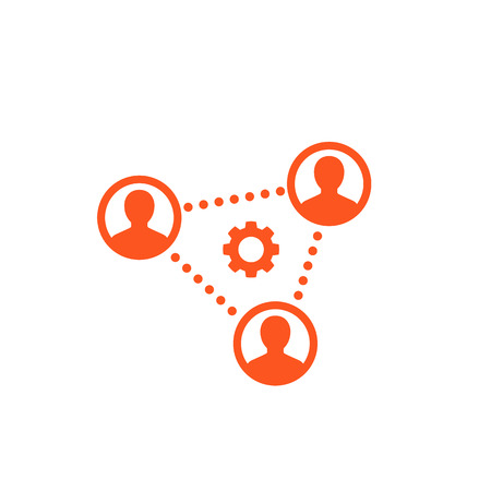 cooperation, teamwork, working group, partnership iconのイラスト素材