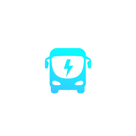 electric bus icon isolated on white, vectorのイラスト素材