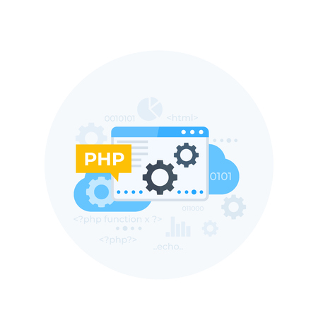 PHP programming vector illustrationのイラスト素材