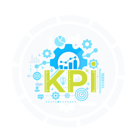 KPI, Key Performance Indicator, management concept, business analytics vectorのイラスト素材
