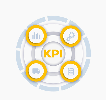 KPI vector infographicsのイラスト素材