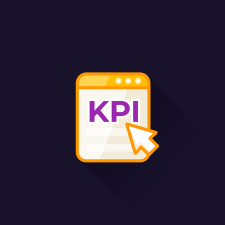 KPI, Key Performance Indicator, vector icon on darkのイラスト素材