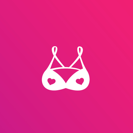 lingerie logo, bra with hearts vectorのイラスト素材