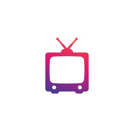 tv with antenna, old television vector icon on whiteのイラスト素材