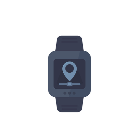 gps tracking with smart watch, vectorのイラスト素材