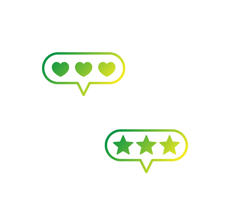 rating, likes, feedback vector icons on whiteのイラスト素材