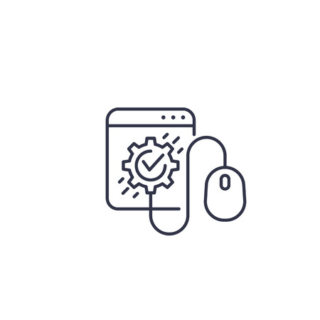 settings, configuration, control page vector line iconのイラスト素材