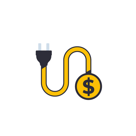electricity costs icon, vectorのイラスト素材