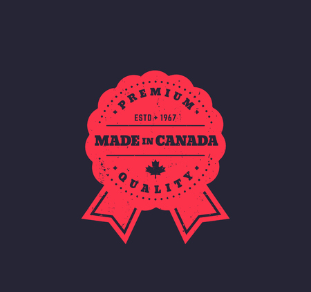 Made in Canada, vintage badge, vectorのイラスト素材