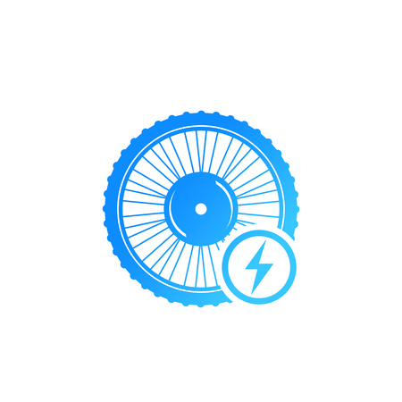 Electric bike wheel icon isolated on whiteのイラスト素材
