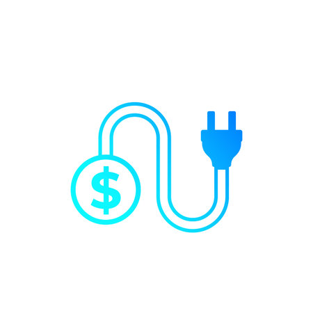 electricity costs vector icon