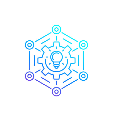 innovations, creative ideas vector line iconのイラスト素材