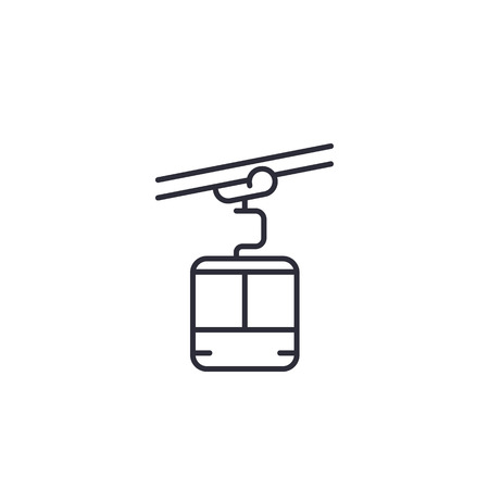 funicular linear icon on whiteのイラスト素材