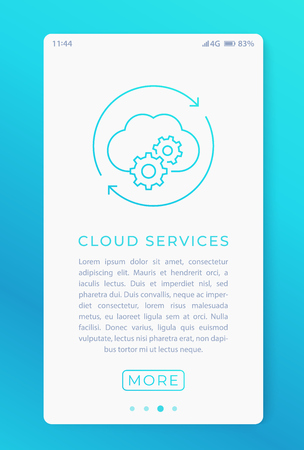 Cloud services in mobile app, vectorのイラスト素材
