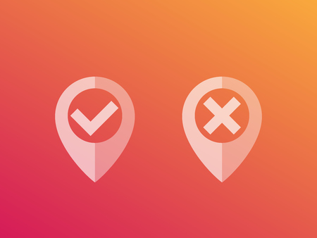 check marks with markers, vector pinsのイラスト素材