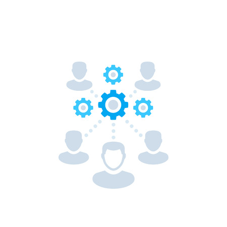 cooperation, coworking, team performance vector illustrationのイラスト素材