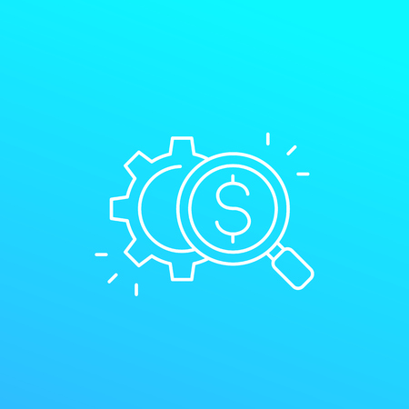 cost efficiency, line iconのイラスト素材