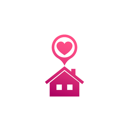 home with heart iconのイラスト素材
