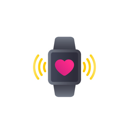Heart monitor app icon with smart watchのイラスト素材