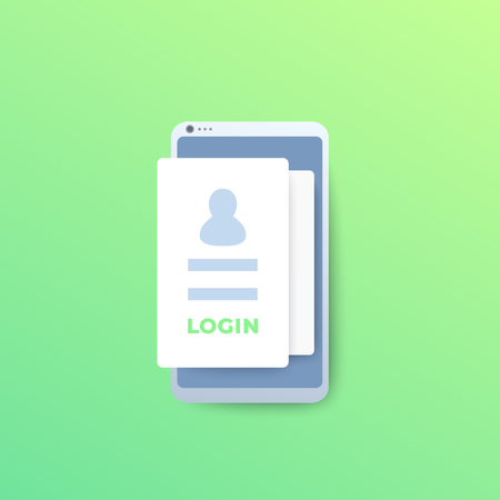login, mobile authentication, vector iconのイラスト素材
