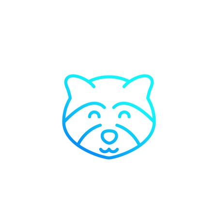 raccoon vector line iconのイラスト素材