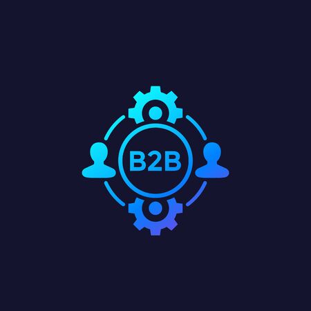 b2b, business vector iconのイラスト素材