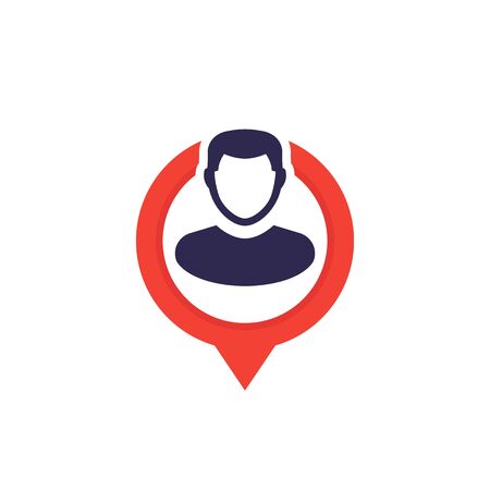 placement icon, man on pinのイラスト素材