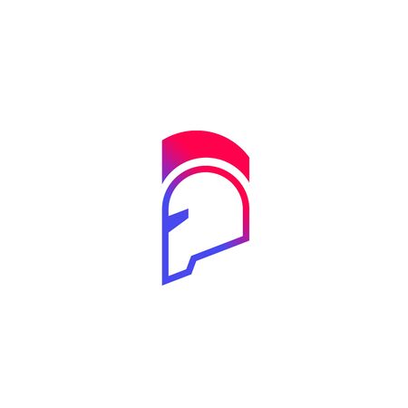 Logo with spartan helmet, vectorのイラスト素材